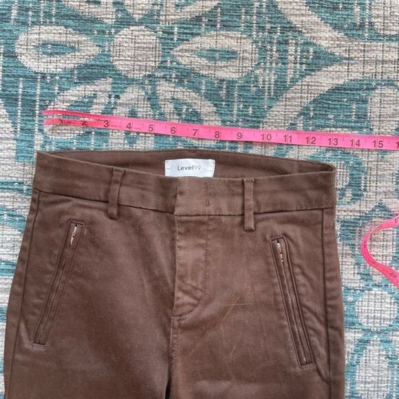 Level 99 Brown Wax‎ Coated Ankle Crop Pants Zipper Pockets - Size 25 - Picture 9 of 12
